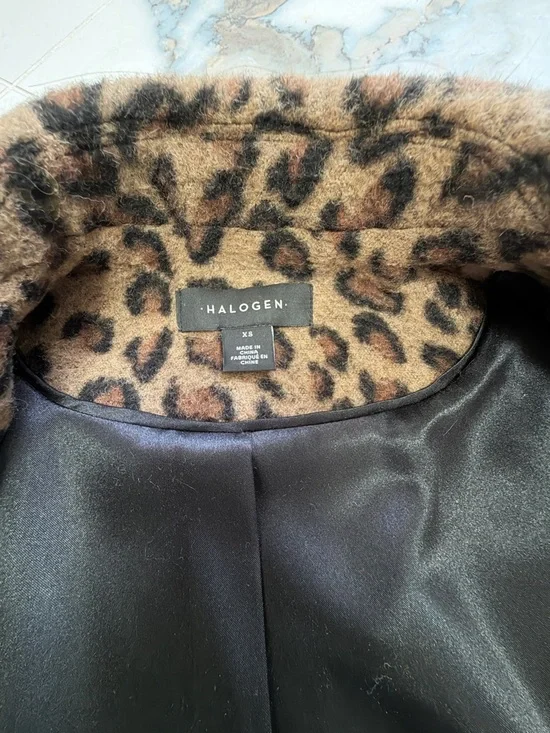 Halogen Leopard Print Faux Fur Coat, Chic, Statement Women’s Size Xs - Picture 5 of 6